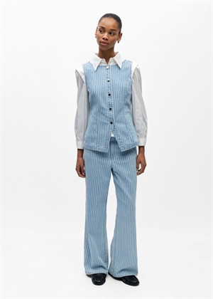 Sanni sl denim waistcoat Light Blue Denim Stripes Object 